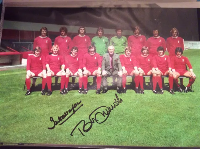 Tommy Smith and Ian Callaghan signed Liverpool photo. Anfield England Shankly