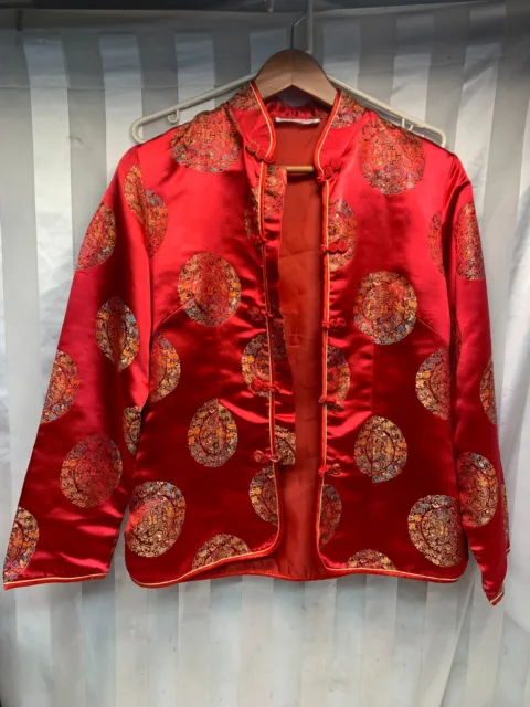 Traditional Chinese Oriental Women's Jacket Red 100% Silk Plum Blossoms