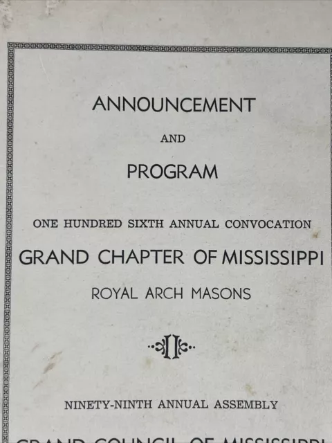 Jackson Mississippi 1954 Masonic 106th Convocation Grand Chapter Of Mississippi 2