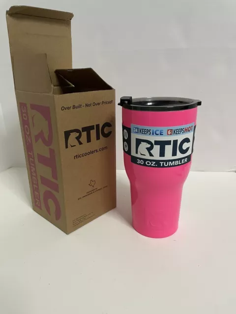 RTIC 30 oz Insulated Tumbler Stainless Steel w/Lid Powder Coated (Hot) Pink