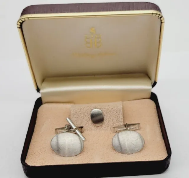 Birks Sterling Silver Shirt Cuff Links Set Vintage