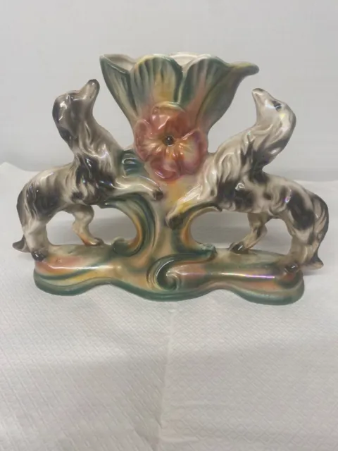 Vase d’art italien 2 chien en porcelaine ? Pas d’éclat