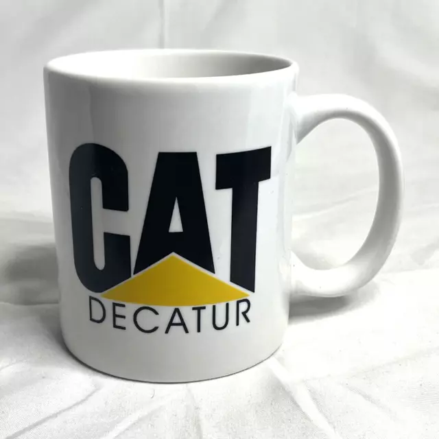 Caterpillar Coffee Mug Cat Decatur White Ceramic 12 Oz