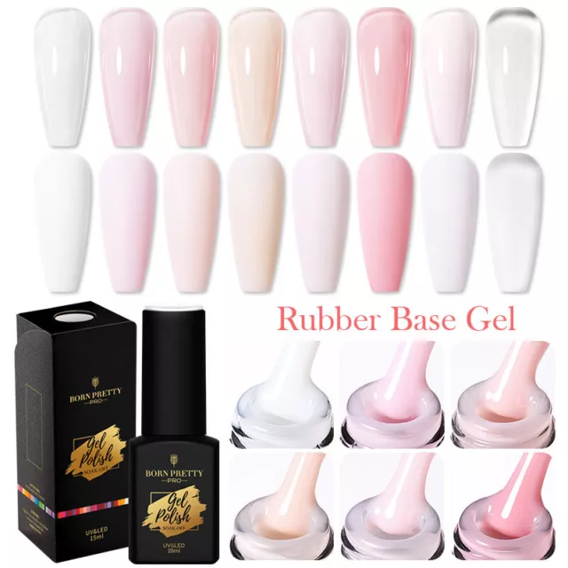 BORN PRETTY PRO 15ml Rubber Base Gel Pink  UV LED Nail Gel Varnish Color Gel