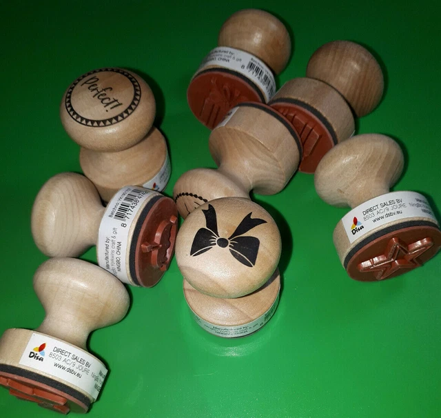 Design Holzstempel Stempel Holz Motivstempel mit Griff  Ø 3 cm Perfect Katze..