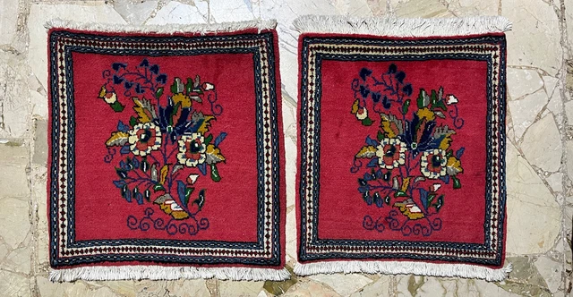Coppia Sarug Persia color Rosa Scuro disegno asimmetrico misura 0.50m x 0.51m