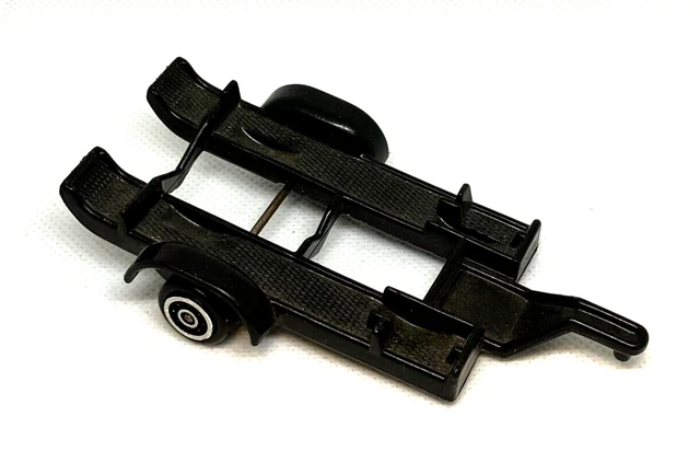 Vintage Tonka # 813581 schwarz Kunststoff Fahrzeug/Boot 2-Rad-Anhänger