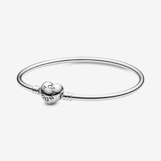 Bracciale Pandora Rigido Moments Chiusura Cuore Bracelet 596268 Argento Nuovo