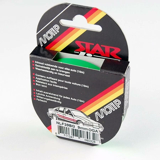 Autocollant Liseret Fluo Vert 9 Mm - Rouleau De 10 M Pour Jantes Et Carrosserie - Marque MOTIP