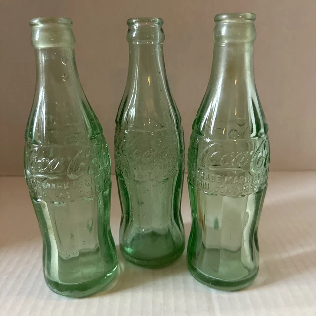 SET OF 3 Vintage Rome, GA COCA-COLA COKE BOTTLE 6-1/2 OZ Mint green