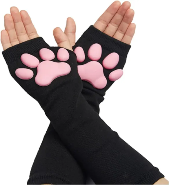 Cute Cat Paw Mittens Gloves, Kawaii Cat Cosplay Kawaii Soft 3D Toes Beans Finger