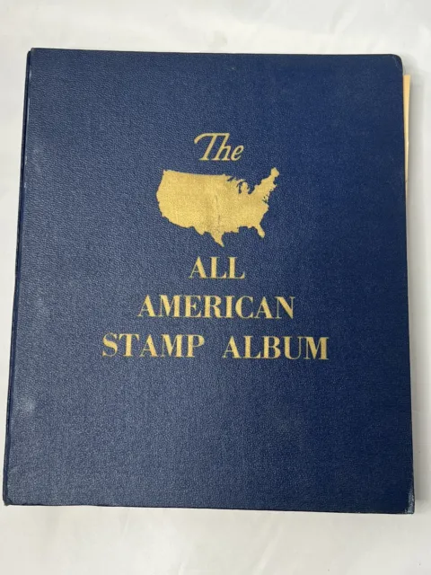 The All American Stamp Album Minkus Publishing 1962 ~ 90 Stamps 1857-1933