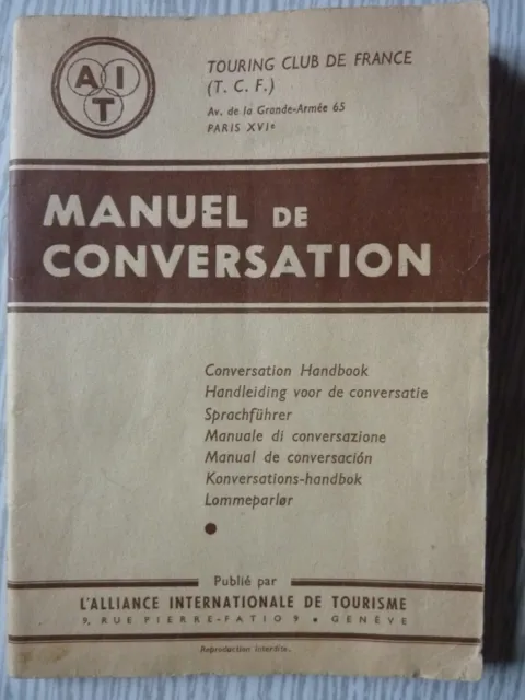 MANUEL DE CONVERSATION, Touring Club de France, 8 langues EUR 20 ...