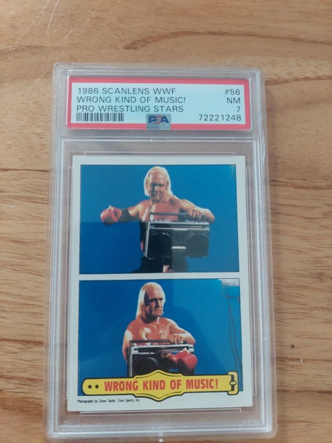 Kind Hulk 1986 SCANLENS WWF Pro Wrestling Hulk Hogan RC Wrong Kind Of Music PSA 7 ...