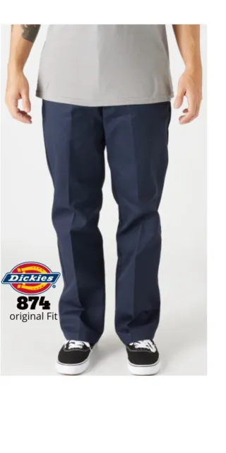 Men's Dickies 874 Pants Original Fit Work Pants Uniform Straight Leg Dark Navy