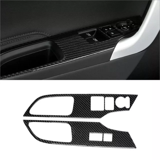 Black Carbon Fiber Glass Switch Cover Trim for Honda For Accord Coupe 2 Door