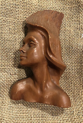 Vintage African American Lady Head Bust Statue Sculpture Mid Century Modern Art