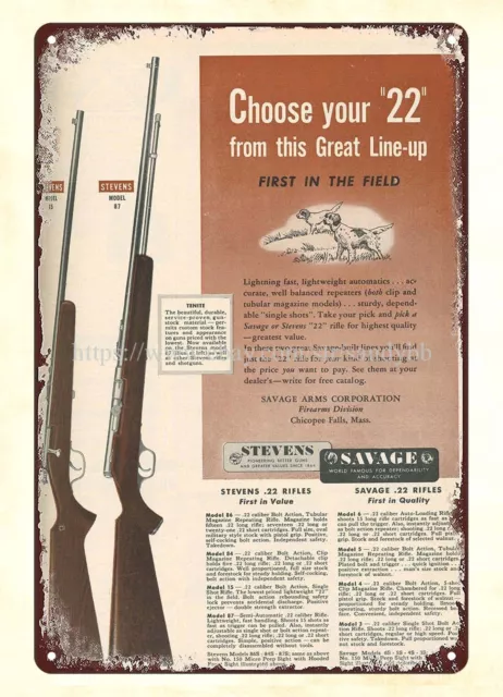 office cantine home decor 1949 Savage Stevens rifle metal tin sign