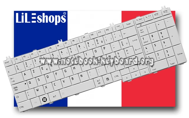 Clavier AZERTY Français Pour Toshiba Satellite Pro L755D - Blanc - Neuf