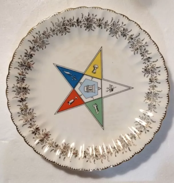 Vintage Order Of Eastern Star Decorative Plate Sanders Mfg.  Nashville Tenn. 23k