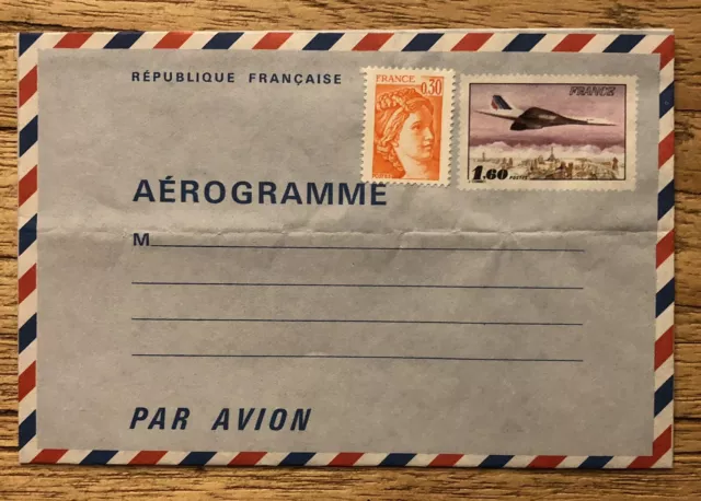 Enveloppe Aérogramme Par Avion, 1979, Timbre Concorde - 1,60 Fr + Complément