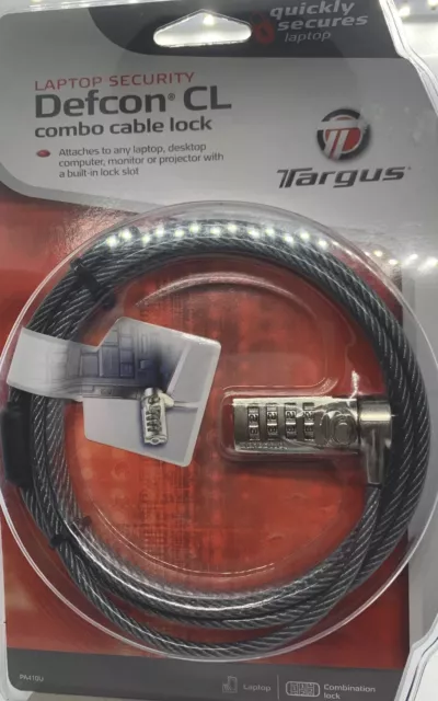 Targus Defcon CL Combo Combination Cable Lock PA410U Computer Security