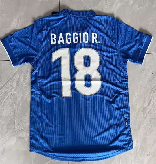 Vintage Retro Italy 18 Baggio World Cup France 1998 Jersey