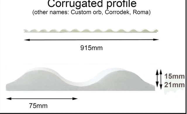 Foam Infill Roof Strips Corrugated Roma Style Roof Seals Choose Qty