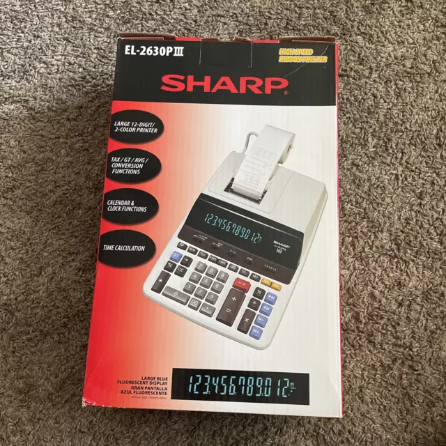 Sharp Calculator Ribbon Printer EL-2630PIII 12 DIGIT NEW OPEN BOX.