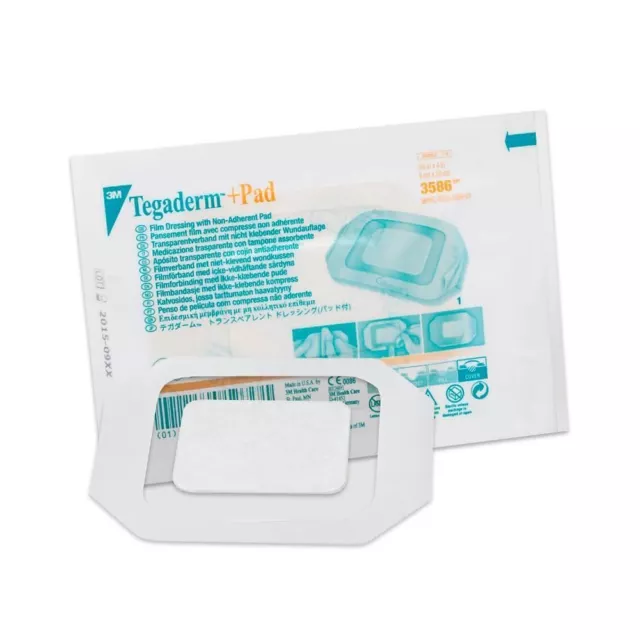 TEGADERM PLUS +PAD 3M Film Dressing 9cm x 25cm 3591 - Transparent/Waterproof/Non