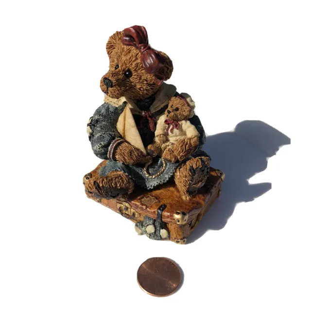 Boyds Bears & Friends Bearstone Figurine Style #2000 Bailey Bear with Suitcase