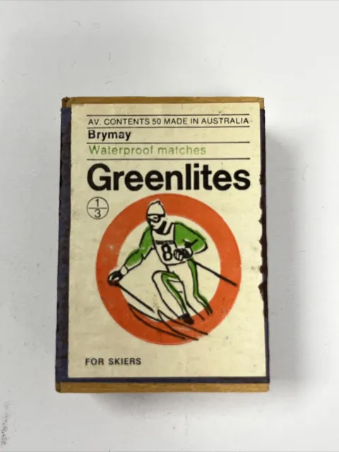 Brymay Greenlites Waterproof Matches for Skiers # 2 Plywood Matchbox