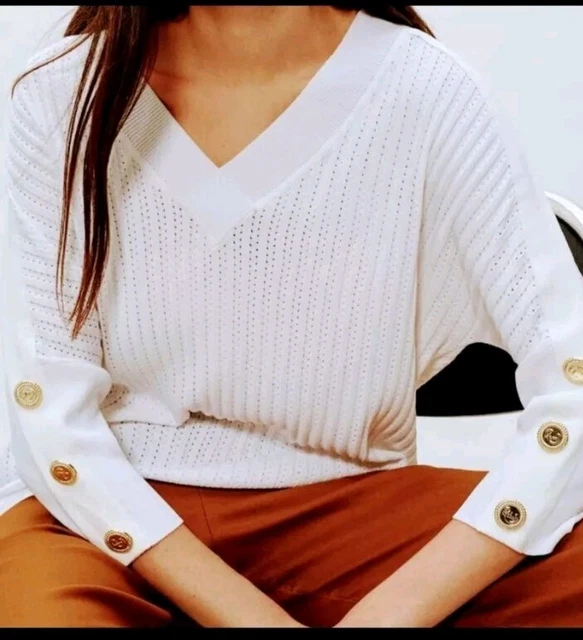 Tee-shirt lin col V avec côté boutonné MERILLE - Mât de Misaine