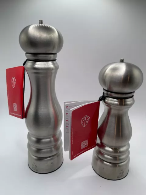 Peugeot Paris Chef u Stainless Steel 9" Salt and  Pepper 7"  READ DESCRIPTION