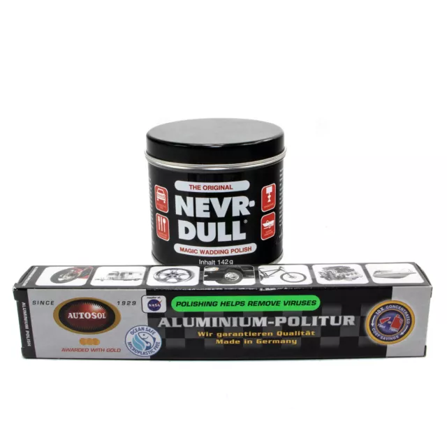 Nevr Terne Coton Ciré 142g+75ml Aluminium Métal Vernis Autosol Métal Polish