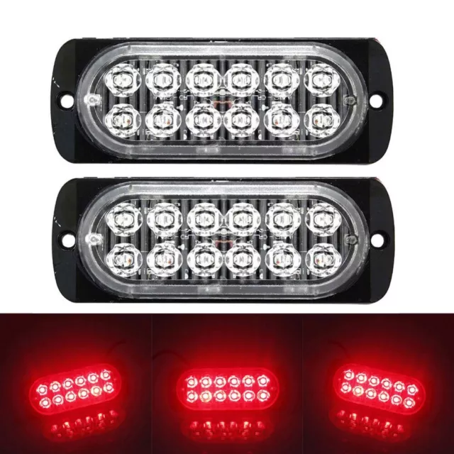 2X ROT LED Frontblitzer 12-24V Blitzlicht Warnleuchte Strobe Licht Auto KFZ  LKW EUR 14,27 - PicClick DE