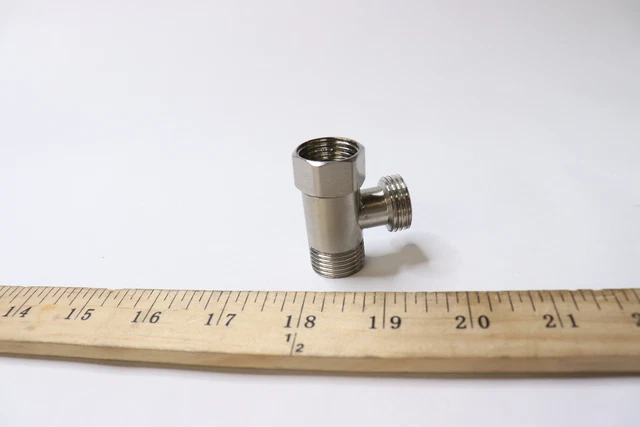 Ciencia 3-Way Tee Connector Stainless Steel T Valve Adapter 1/2" SBA020A