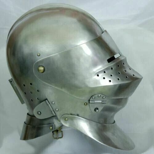 MEDIEVAL KNIGHT TOURNAMENT Close Armor Helmet Replica 18Gauge Perfect