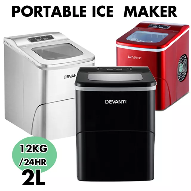 Devanti Ice Maker Machine Commercial Portable Ice Cube Tray Bar Countertop Party