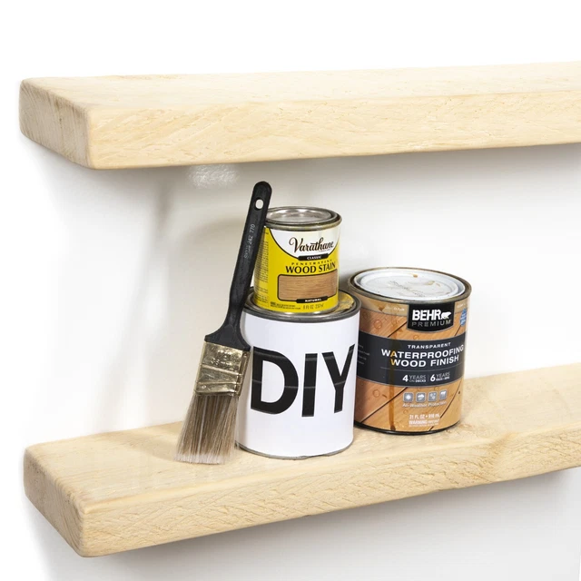 DIY Wood Floating Shelves for Wall - Recycled barnwood, Set of 2 - 18 or 24 in