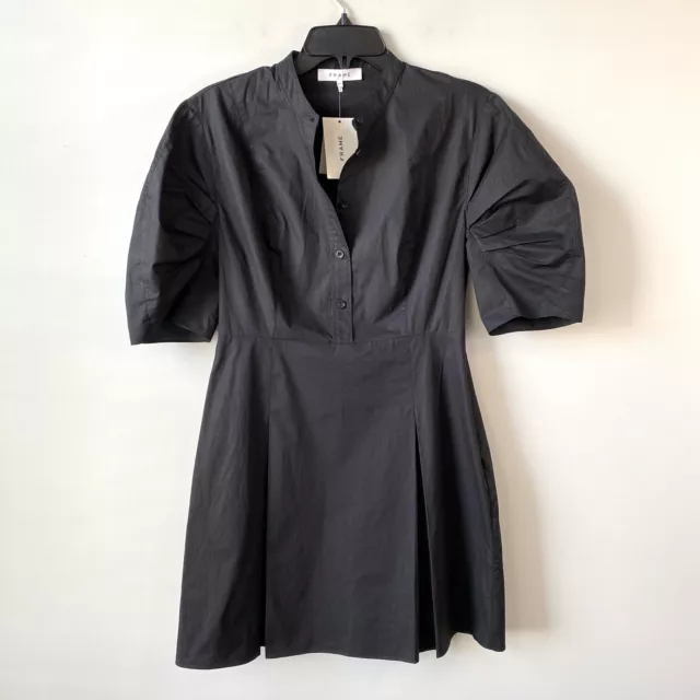 Frame A-line Puff Sleeve Dress Black S