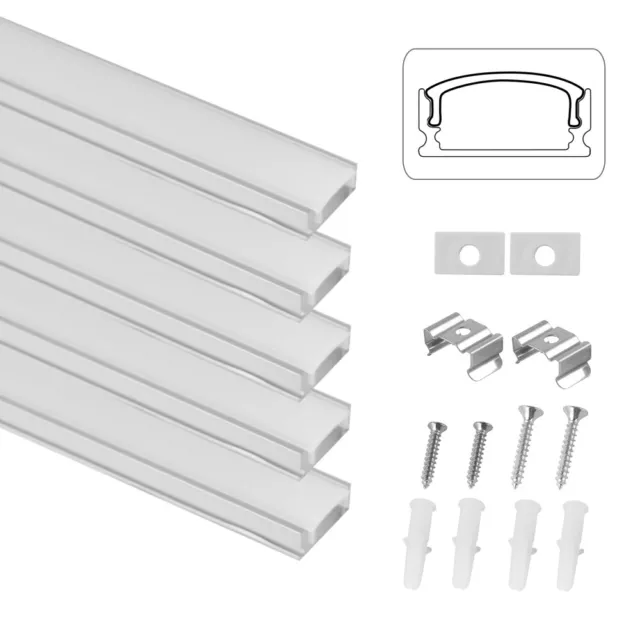 PROFILÉ POUR DEL avec clips embouts différents couvercles profilé aluminium  EUR 9,29 - PicClick FR