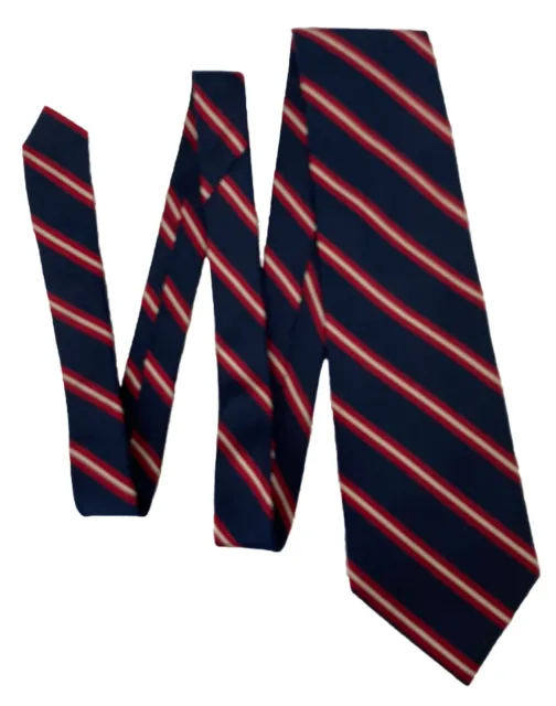 Jos A. Bank Blue Striped English Silk USA Finished Neck Tie Necktie 3.75" W 57"