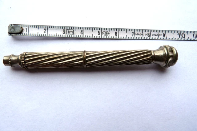 Étui Porte-Mine Crayon Rétractable Argent Massif 925 – Art Nouveau – À Restaurer