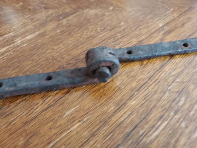 OLD 18th 19th Century Antique Wrought Iron Hand Forged Barn Shed Door Hinge 3