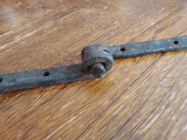 OLD 18th 19th Century Antique Wrought Iron Hand Forged Barn Shed Door Hinge 3