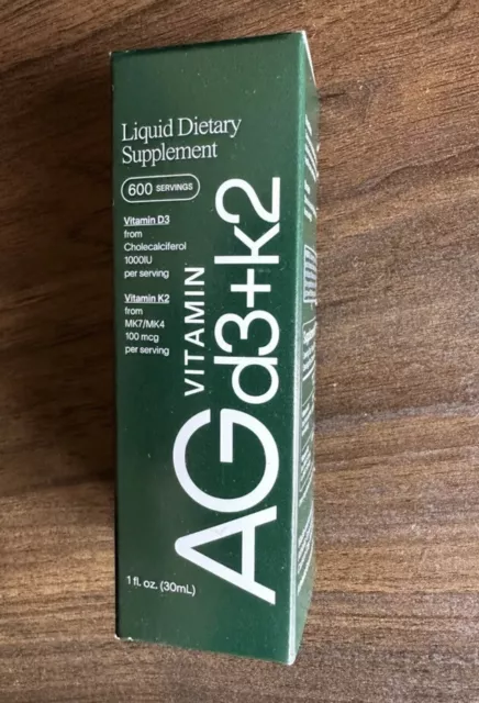 Athletic Greens AG Vitamin d3+k2 Liquid Dietary Supplement 1oz