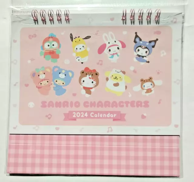 DAISO Hello Kitty with Sanrio Characters 2024 Desk Calendar Japan KAWAII New Yea