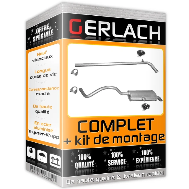 Ligne D'échappement Complète Pour Renault Grand Scénic II 1.9 DCI 130ch - Sans FAP + Tuyau Inclus