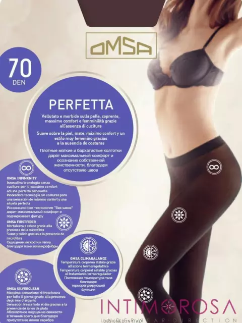 Collant senza cuciture Omsa perfetta 70 microfibra den 5 paia